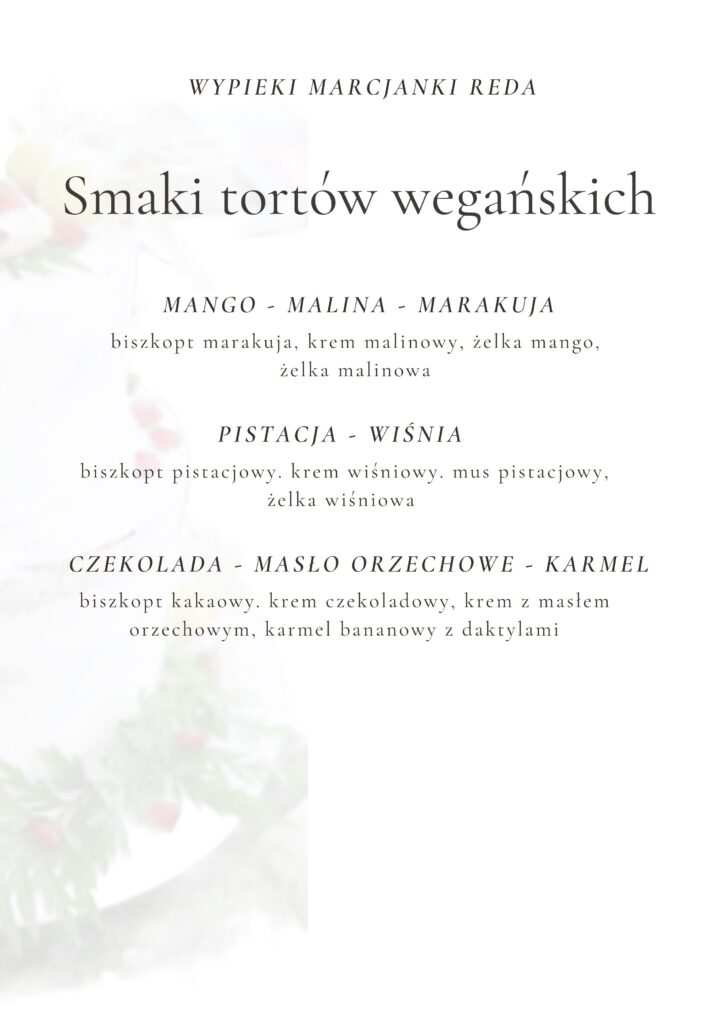 smaki tortów wegańskich